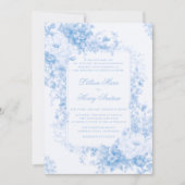 Vintag Garden Etwas Blue Toile Feierliche Hochzeit Einladung (Vorderseite)