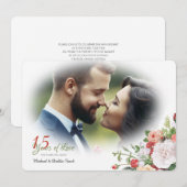 Vintag Garden Floral Foto Jahrestag Einladung (Vorne/Hinten)