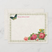 Vintag Garden Floral Personalisiert Flat Mitteilun Mitteilungskarte (Vorne/Hinten)