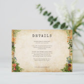 Vintag Garden Greenery Stilvoll Begleitkarte (Stehend Vorderseite)