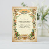 Vintag Garden Greenery Stilvoll Begleitkarte (Stehend Vorderseite)