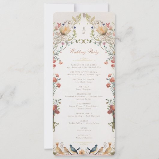 Vintag Garden Hochzeitsfeier Einladung (Rückseite)