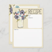 Vintag Garden Mason Jar | Rezept-Karte Einladung (Vorne/Hinten)