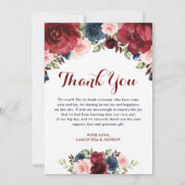 Vintag Garden Navy Maroon Rose Silhouette Dankeskarte (Rückseite)