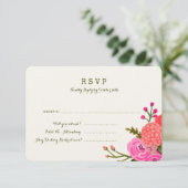 Vintag Garden Response Card (im Detail) RSVP Karte (Stehend Vorderseite)