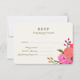 Vintag Garden Response Card (im Detail) RSVP Karte