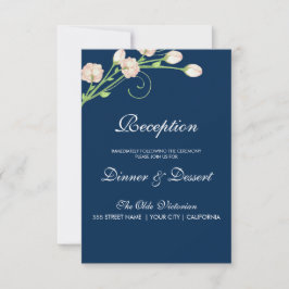 Vintag Garden Rose auf Blue-Empfang-Karte Einladung