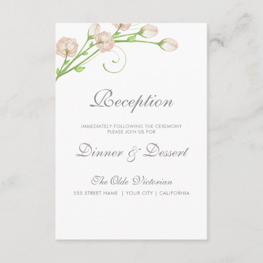 Vintag Garden Rose - Empfang Card Begleitkarte (Vorderseite)