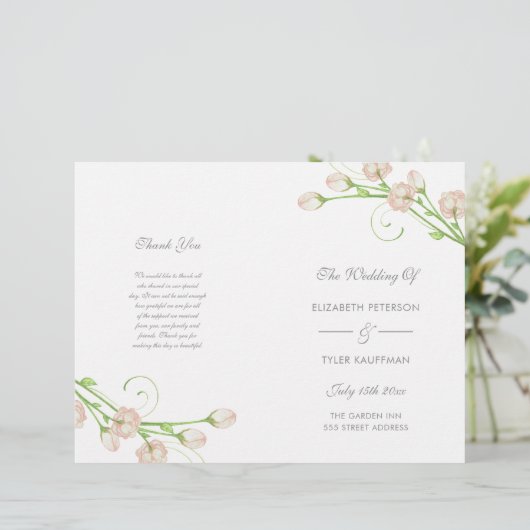 Vintag Garden Rose - Hochzeitsprogramm (Stehend Vorderseite)