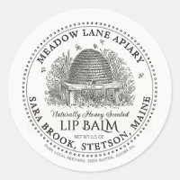 Vintag Garden Skep BeesWachs Lippe Balm Etikett