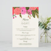 Vintag Garden Wedding Dinner Menü (Stehend Vorderseite)