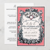 Vintag Garden Wedding Menu Cards Einladung (Vorne/Hinten)