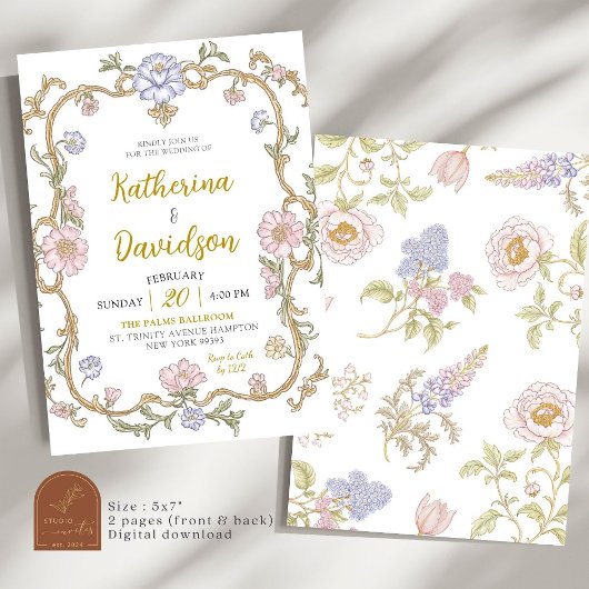 Vintag Garden Wedding Party Einladung