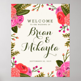 Vintag Garden Wedding Welcome Poster