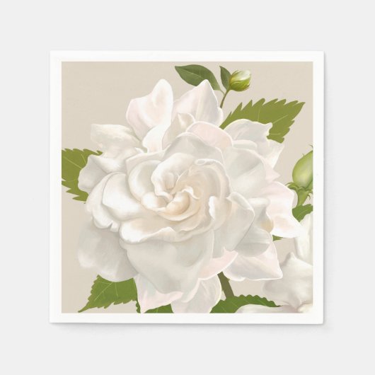 Vintag Gardenia Floral Serviette (Vorderseite)