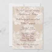 Vintag Gardenia Sand Verlobung Einladung (Rückseite)