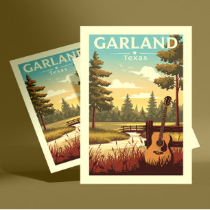 Vintag Garland Texas Postkarte