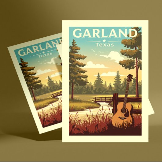 Vintag Garland Texas Postkarte