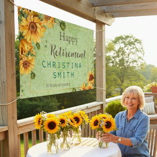 Vintag Gartenanlage Sonnenblumen Banner