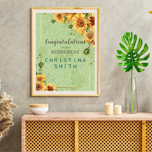 Vintag Gartenanlage Sonnenblumen Poster