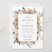 Vintag-Gartenblatthochzeit Einladung (Vorderseite)