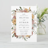 Vintag-Gartenblatthochzeit Einladung (Stehend Vorderseite)