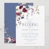 Vintag-Gartenblumenhochzeit Einladung (Vorne/Hinten)