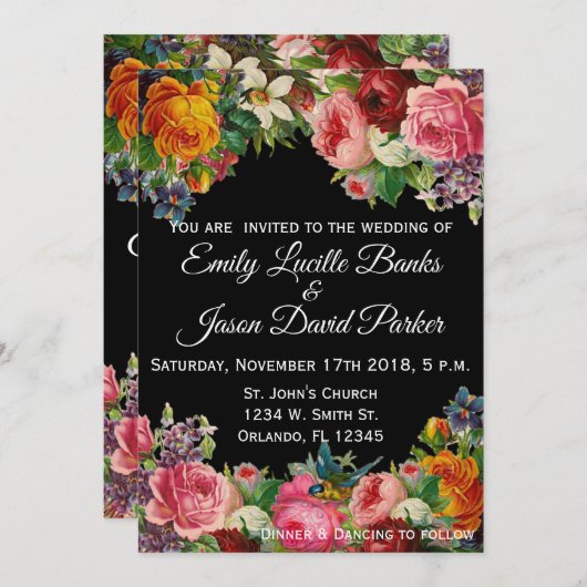 Vintag Garteneinladung (vollständig anpassbar) Einladung (Vorne/Hinten)