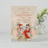 Vintag Gartenflorenzeit für Tee Brautparty Folieneinladung (Stehend vorne)