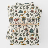 Vintag-Gartenfreunde Party gefliest Geschenkpapier Set (Beispiel)