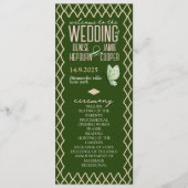 Vintag Gartengrün & Creme Whimsy Hochzeitstag Programm (Vorderseite)