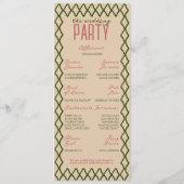 Vintag Gartengrün & Creme Whimsy Hochzeitstag Programm (Rückseite)