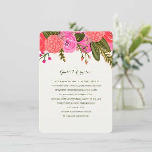 Vintag-Gartenhochzeit Begleitkarte (Stehend Vorderseite)