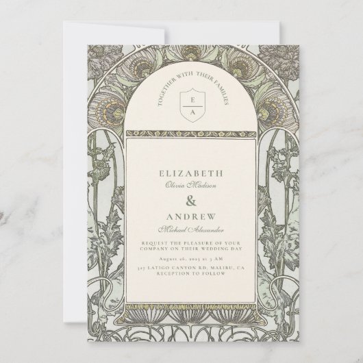 Vintag Gartenhochzeit Einladung (Vorderseite)