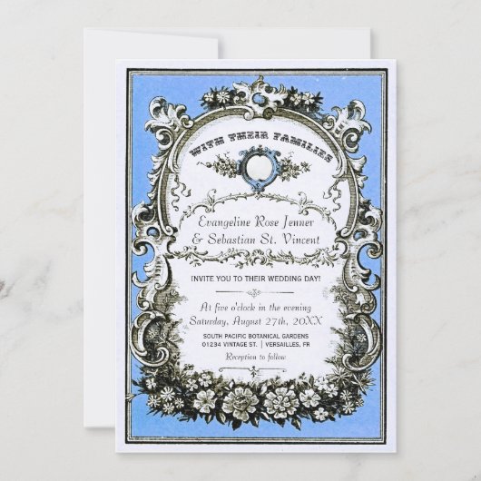 Vintag Gartenhochzeit Einladung (Vorderseite)