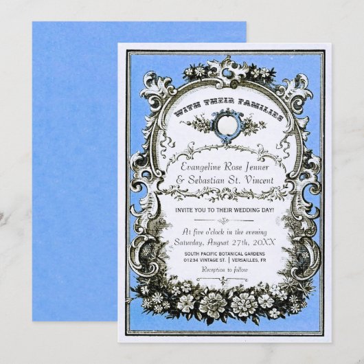 Vintag Gartenhochzeit Einladung (Vorne/Hinten)