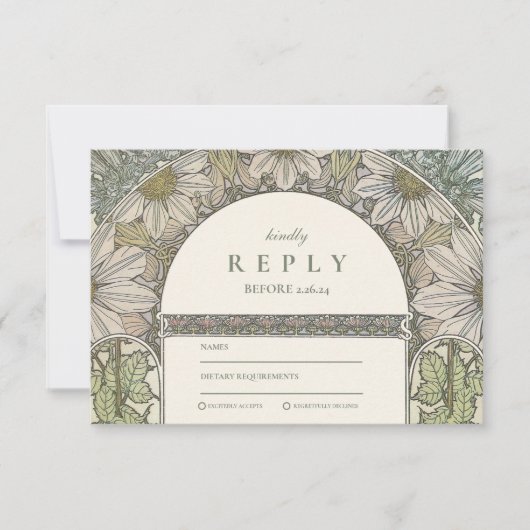 Vintag Gartenhochzeit RSVP Karte (Vorderseite)