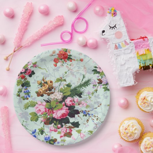 Vintag Gartenmuster Pappteller (Party)