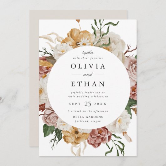 Vintag-Gartenrundwand Einladung (Vorne/Hinten)