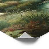 Vintag Gartenteich Grüne Pflanze Poster (Ecke)