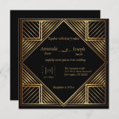 Vintag Gatsby Style Wedding Einladung (Vorne/Hinten)