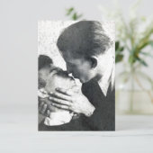 Vintag Gay Couple Passion Kiss Dankeskarte (Stehend Vorderseite)