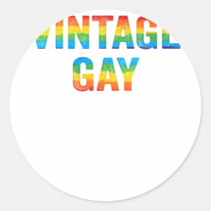 Vintag Gay Rainbow LGBTQ gestört LGBT Gay Prid Runder Aufkleber