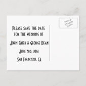 Vintag Gay Save the Date Ankündigungspostkarte (Rückseite)