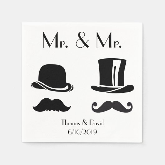 Vintag Gay Wedding Napkins Serviette (Vorderseite)