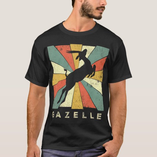 Vintag Gazelle Lover Retro Style Animal T-Shirt (Vorderseite)