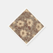 Vintag geblasenes florales Eleganza braun Serviette (Ecke)