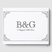 Vintag geblüht Grenze personalisiert Retrohochzeit Gästebuch (Rückseite)