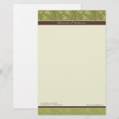 Vintag Geblüht, individuell angepasste Olive Stati Briefpapier (Vorne/Hinten)