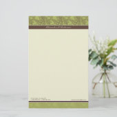 Vintag Geblüht, individuell angepasste Olive Stati Briefpapier (Stehend Vorderseite)